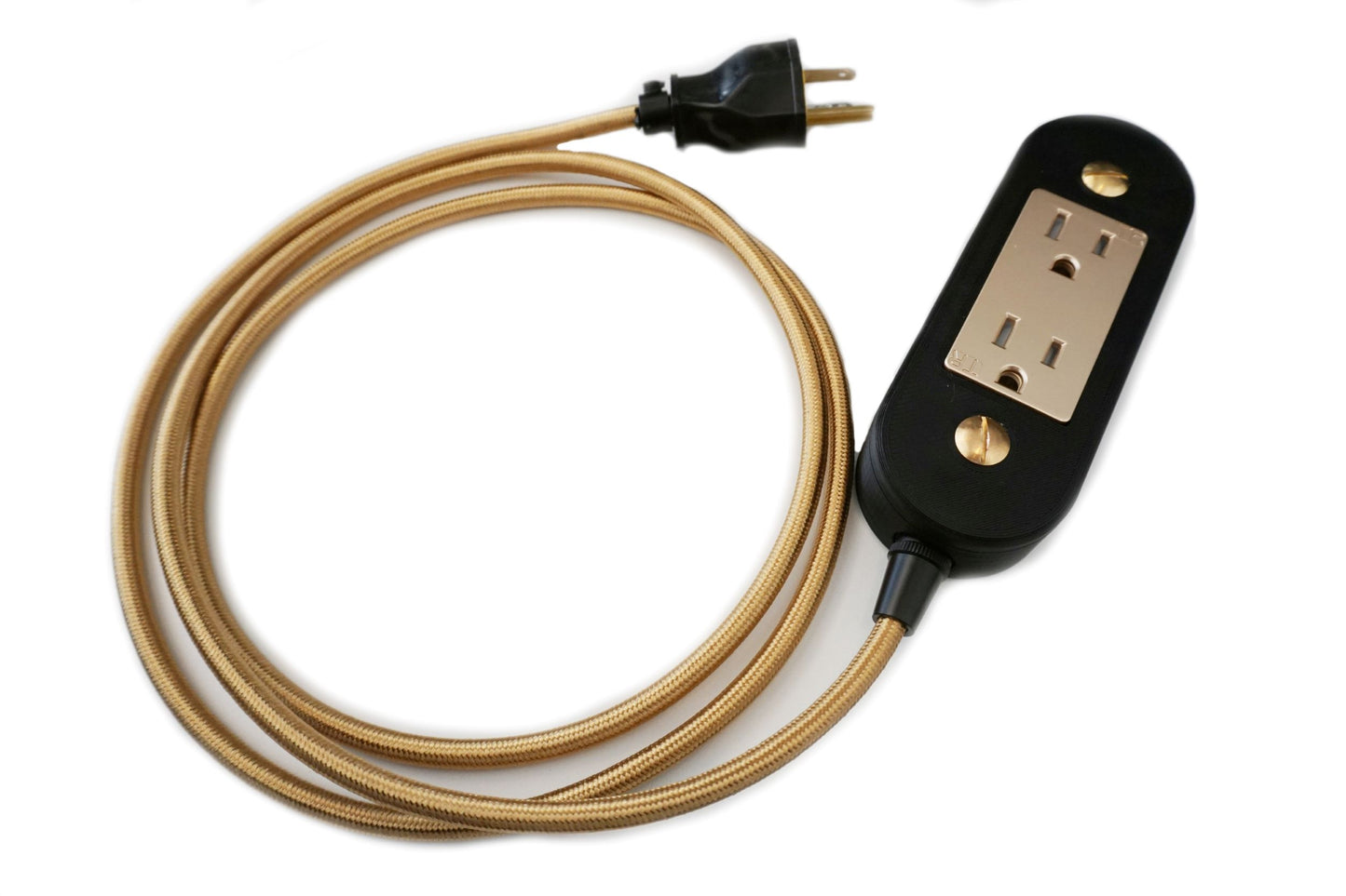 Black & Gold Wall Outlet Extension Cord