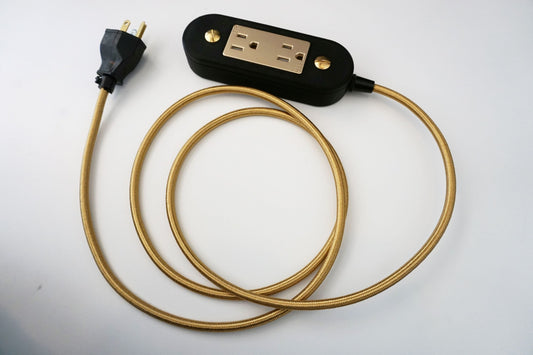 Black & Gold Wall Outlet Extension Cord